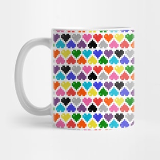 Seamless 10 Color Pattern of Pixel Hearts Mug